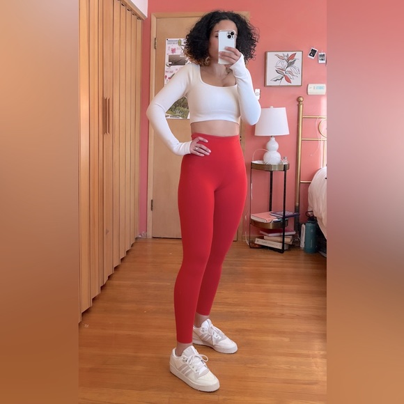 Bright Red Leggings - Picture 2 of 6